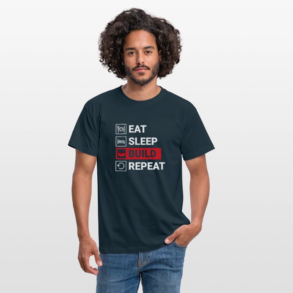 Eat...Repeat black Men's T-Shirt - navy