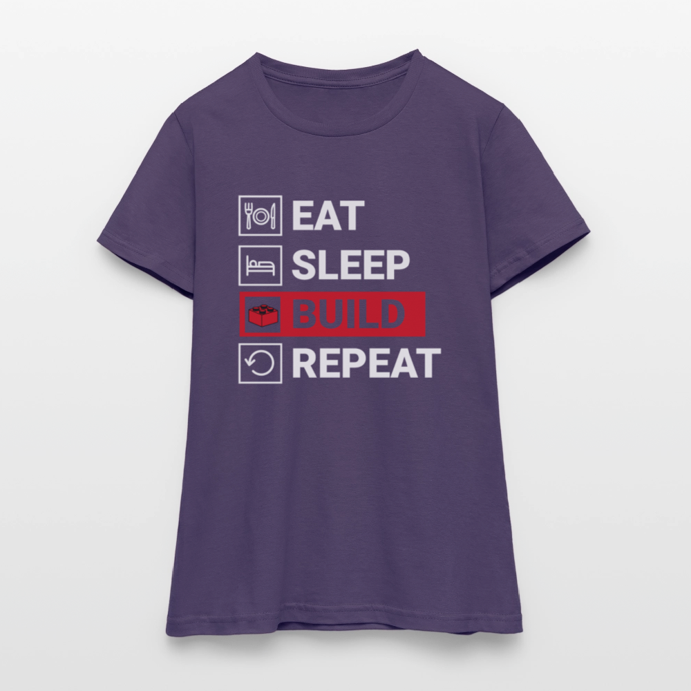 Eat, Sleep, Build, Repeat V2 Women's T-shirt - dark purple