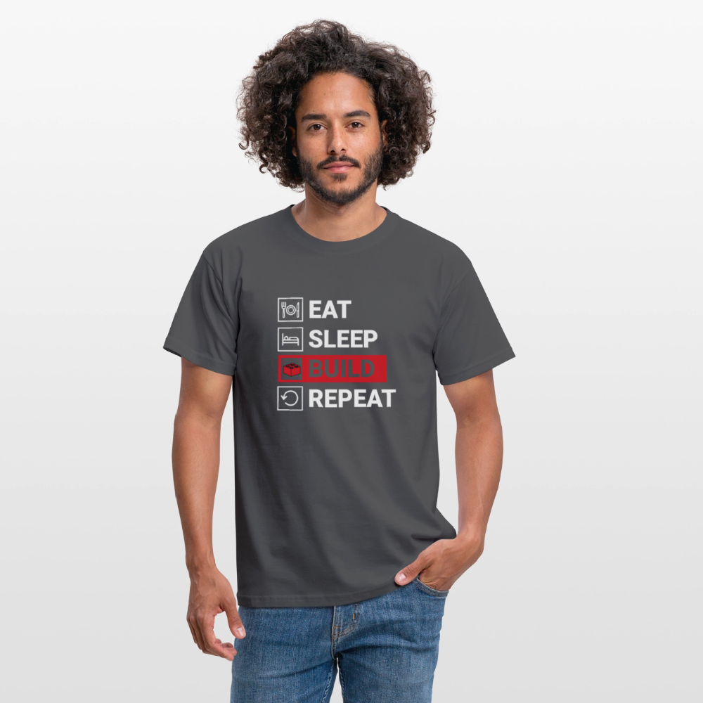 Eat...Repeat black Men's T-Shirt - charcoal grey