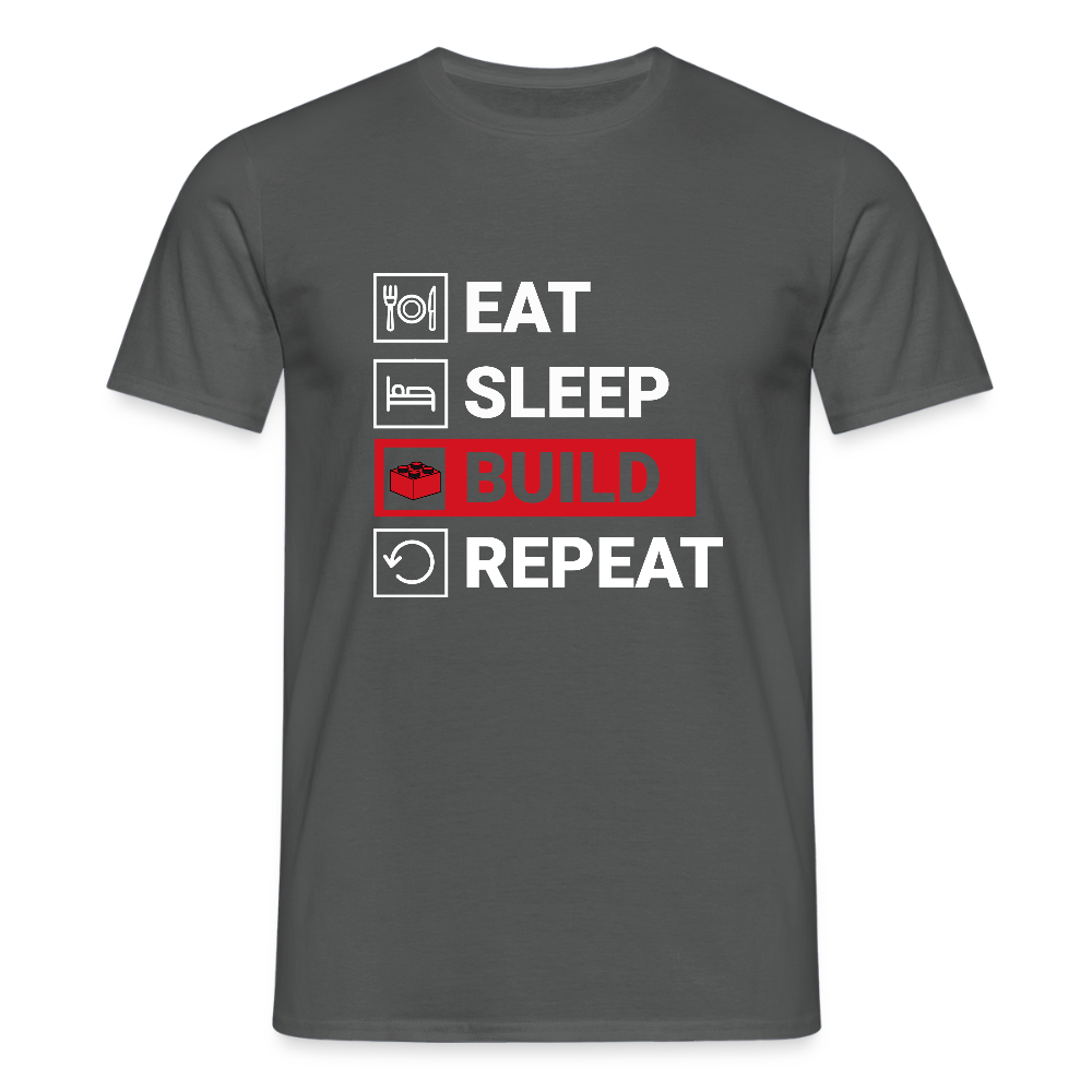 Eat...Repeat black Men's T-Shirt - charcoal grey