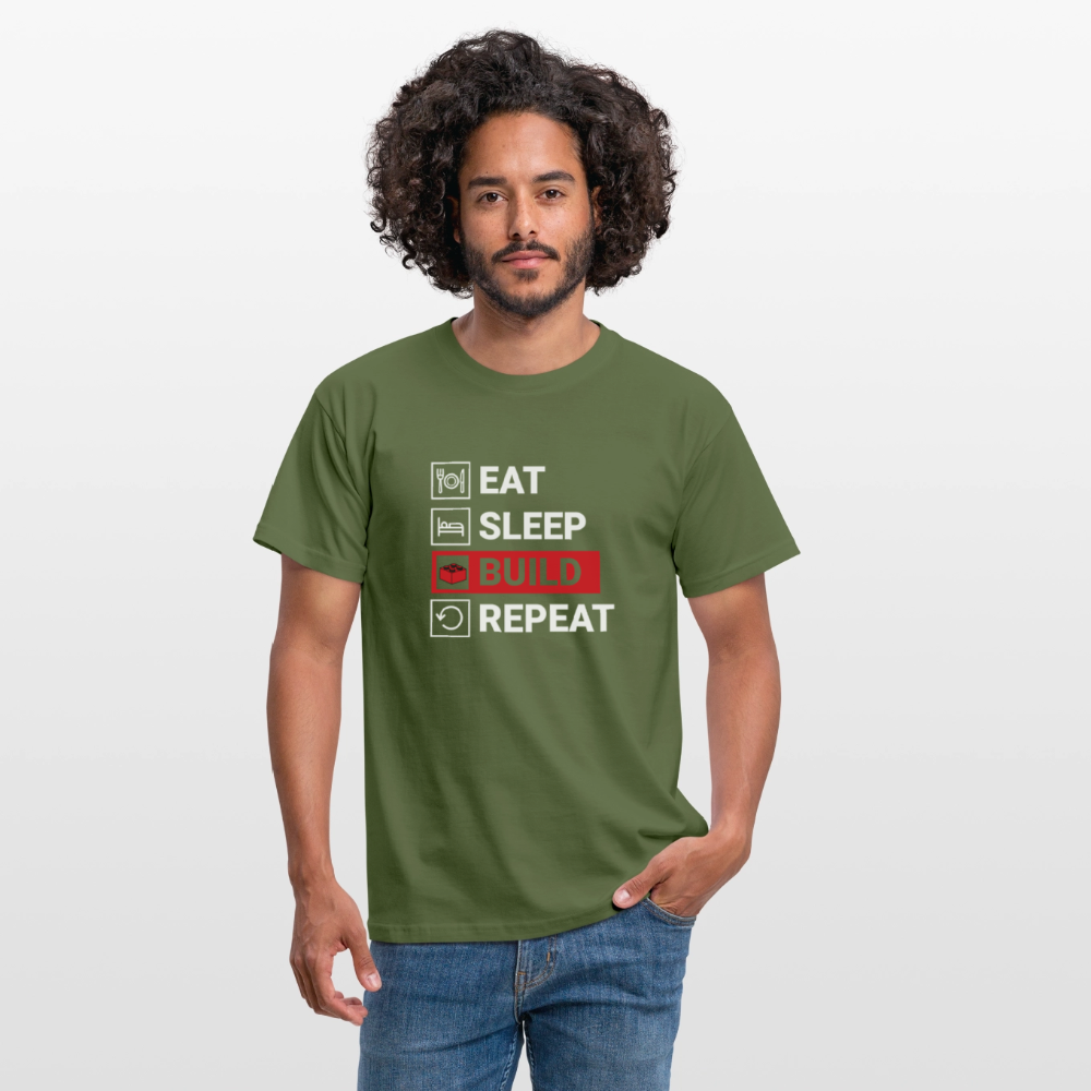 Eat...Repeat black Men's T-Shirt - military green