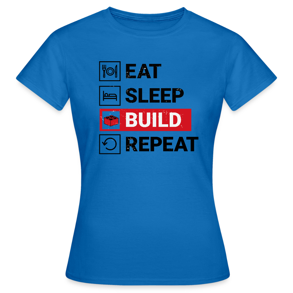 Eat, Sleep, BUILD, Repeat Women's T-Shirt - royal blue