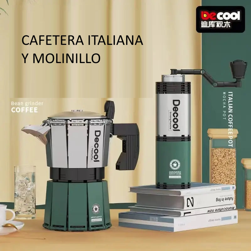 Mocha pot & bean grinder