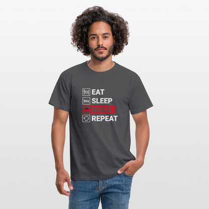 Eat...Repeat black Men's T-Shirt - charcoal grey