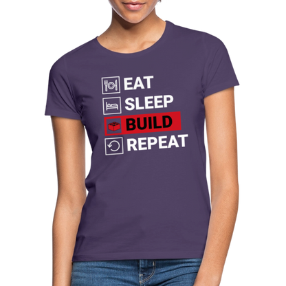Eat, Sleep, Build, Repeat V2 Women's T-shirt - dark purple