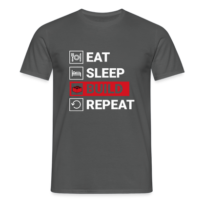 Eat...Repeat black Men's T-Shirt - charcoal grey