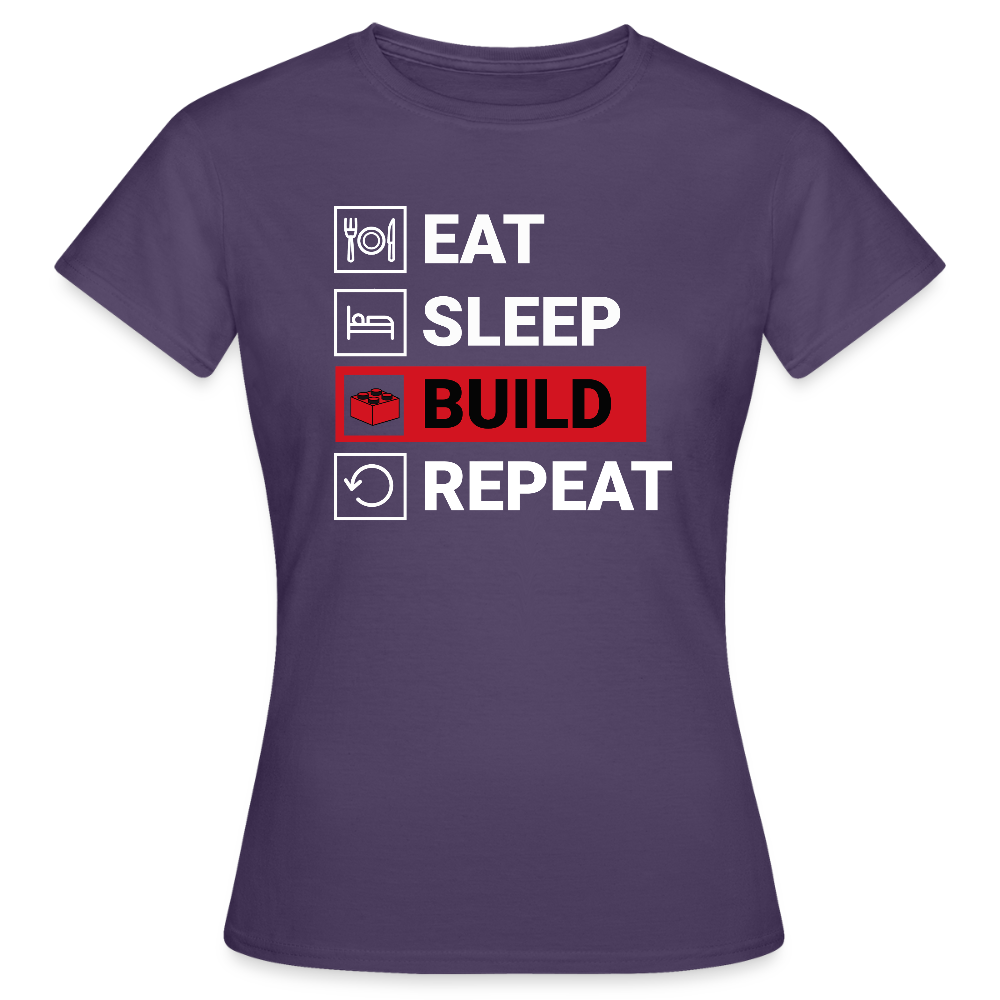 Eat, Sleep, Build, Repeat V2 Women's T-shirt - dark purple