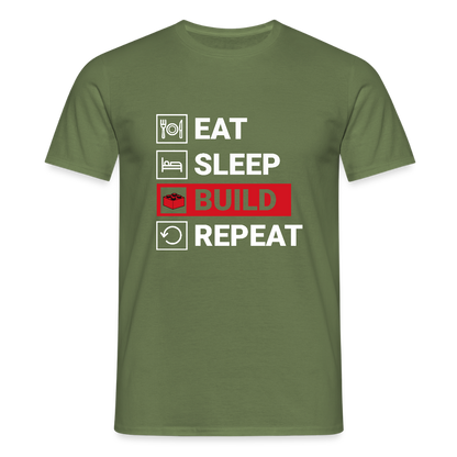 Eat...Repeat black Men's T-Shirt - military green