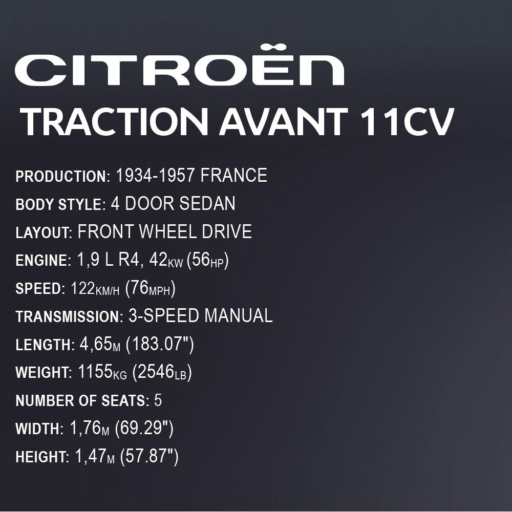 Cobi Citroën Traction Avant 11CV Model Car (COBI-24337)