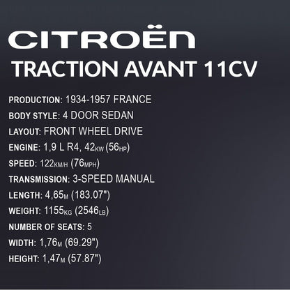 Cobi Citroën Traction Avant 11CV modelo de coche (COBI-24337)