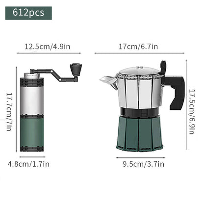 Mocha pot & bean grinder