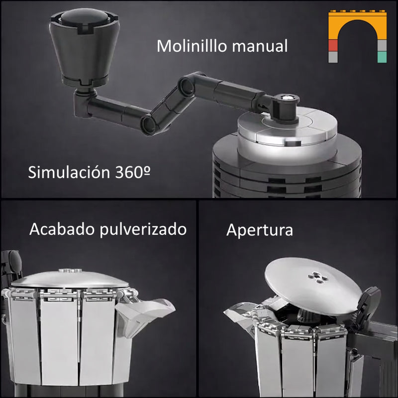 Mocha pot & bean grinder